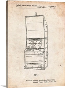 Vintage Parchment Slot Machine Patent Poster image thumbnail