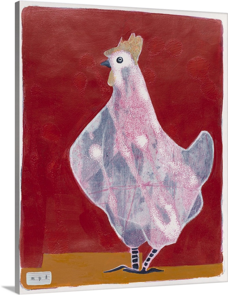 White Hen, Red Background 3