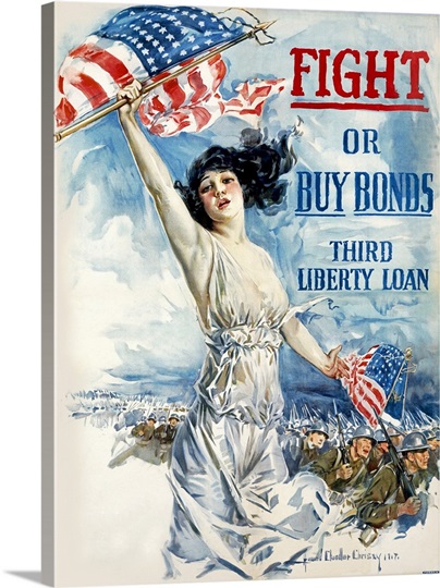 Fight or Buy Bonds, WWI,Vintage Poster, by Howard Chandler Christey ...