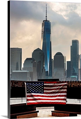 Freedom Tower And The Flag
