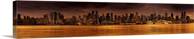 Manhattan Skyline View At Storm