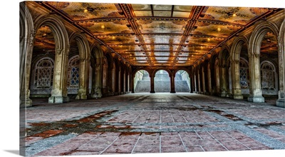 Panoramic View Of Bethesda Terrace In Central Park