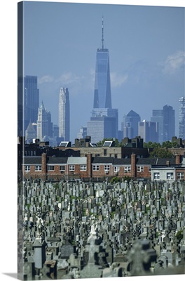 St. Michael's Cemetery With 1WTC In The Background
