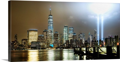 Tribute In Light Panoramic View With Lower Manhattan From New Jersey