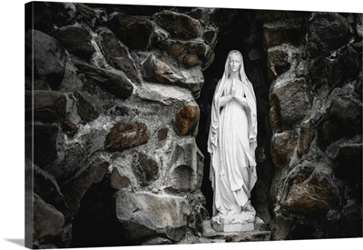 Virgin Mary Statue In The Rocks