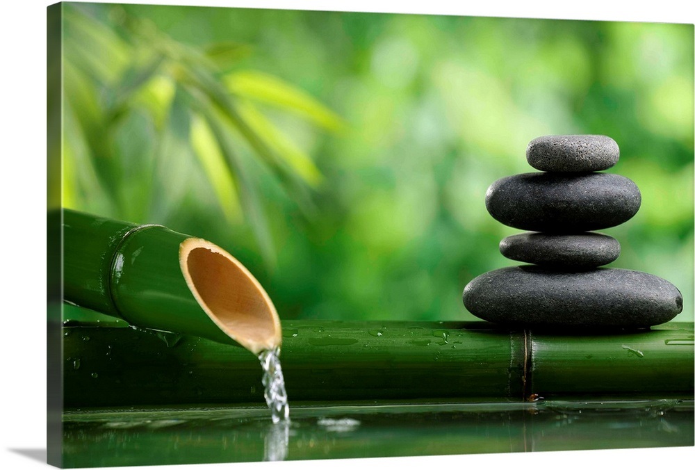 Bamboo Fountain and Zen Stones Wall Art, Canvas Prints, Framed Prints ...