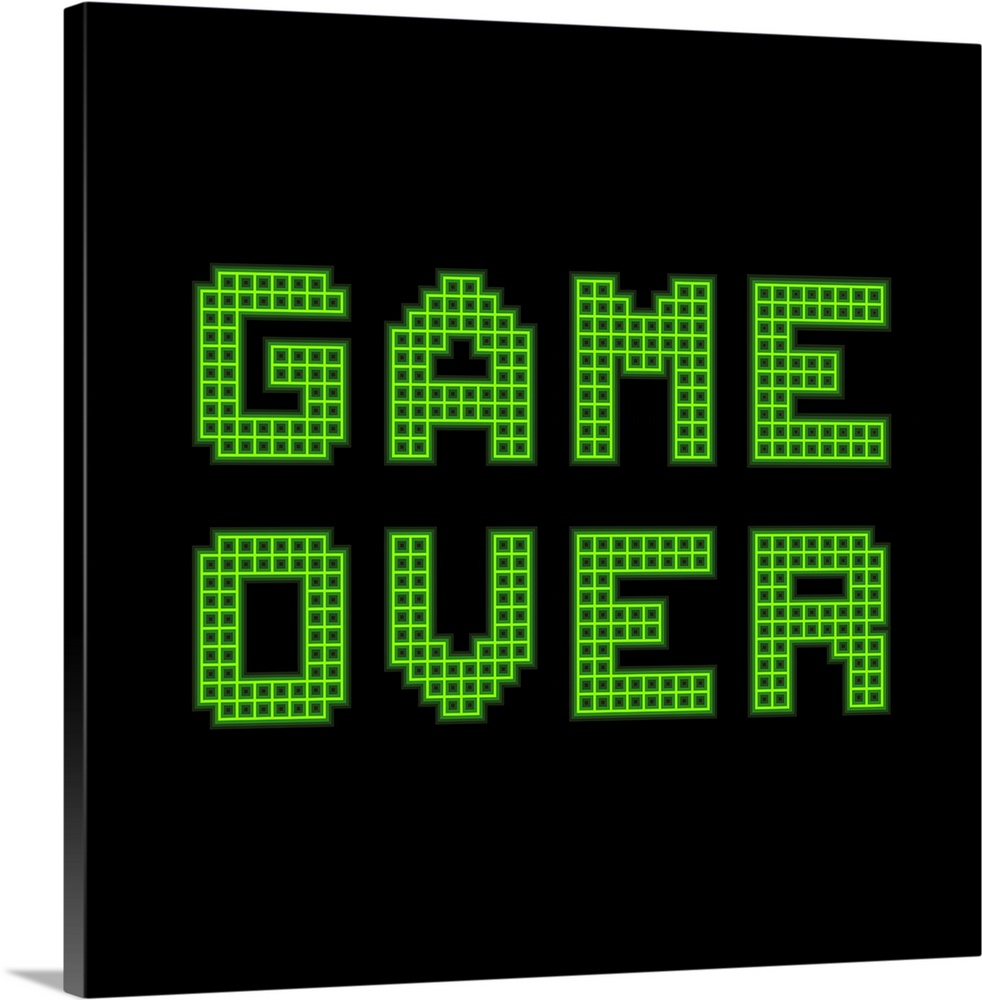 Game Over Pixel Art Wall Art Canvas Prints Framed Prints Wall