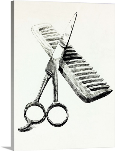scissors and comb wall art canvas prints framed prints wall peels
