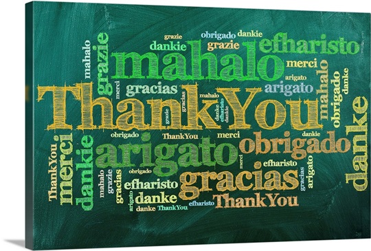Thank You - Word Art Wall Art, Canvas Prints, Framed Prints, Wall Peels