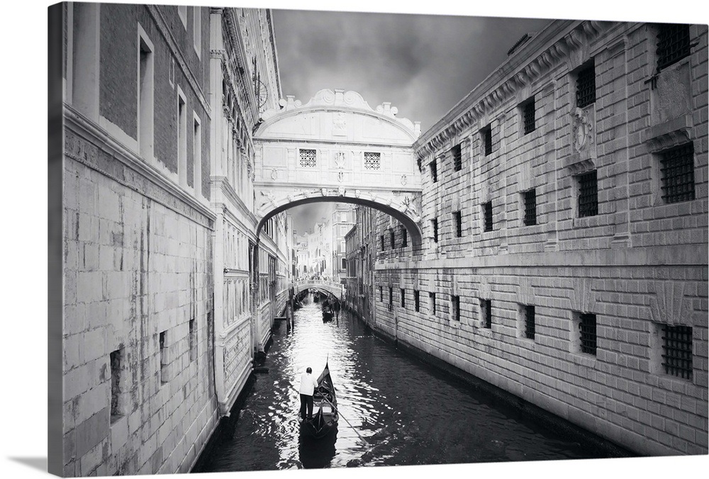 Venice black and white photograph Wall Art, Canvas Prints, Framed