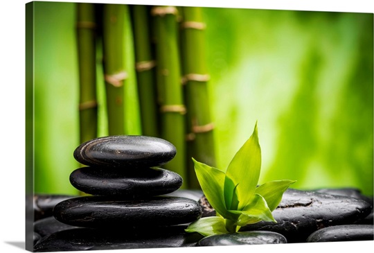 zen basalt stones and bamboo wall art canvas prints framed prints