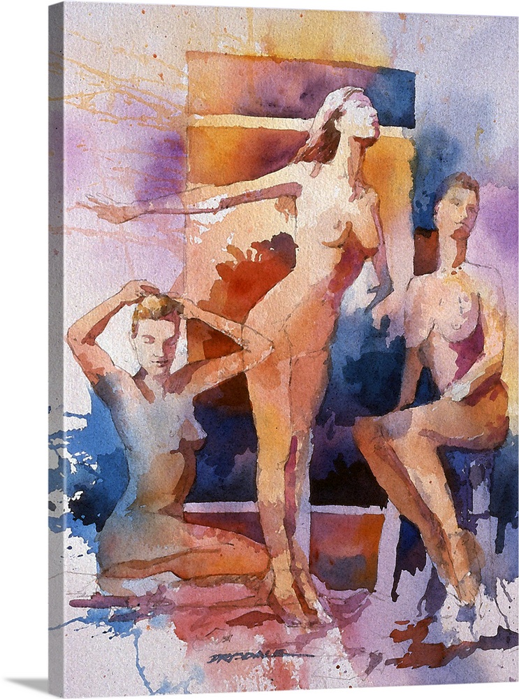 Watercolor study of the female figure.