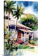 image thumbnail of Contempoarry watercolor painting of a house in Hana, Maui, Hawaii