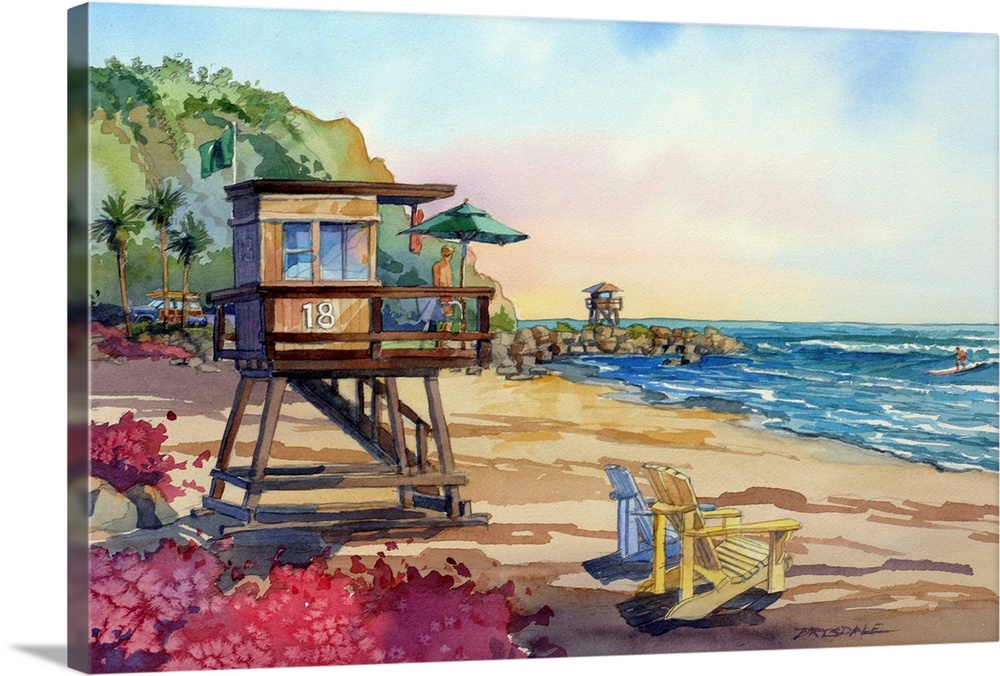 Watercolor of Salt Creek Beach in Dana Point, CA
