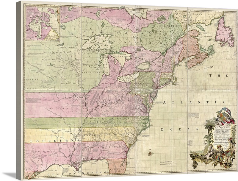 A Map of the British and French Dominions in North America, 1755 ...