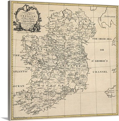 Antique Map of Ireland, ca. 1795