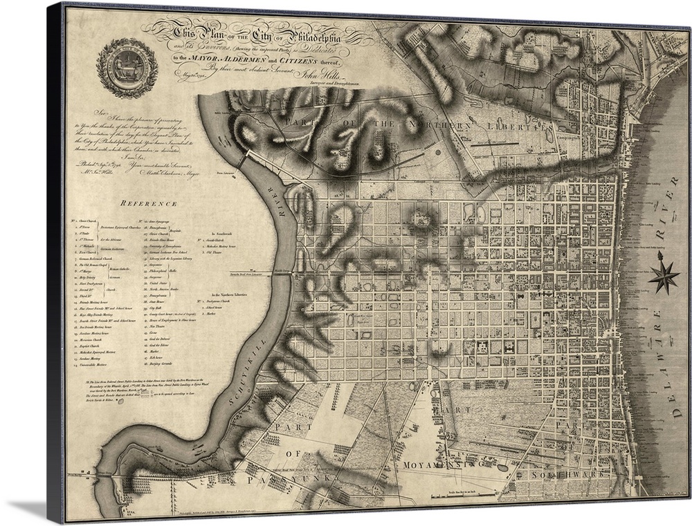 This Plan of the City of Philadelphia and its Environs (Showing the Improved Parts) is Dedicated to the Mayor, Aldermen an...