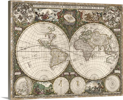 Antique Map of the World, 1660