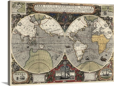 Antique Map of the World, ca. 1595