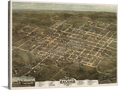 Bird's Eye View of Raleigh, North Carolina, 1872