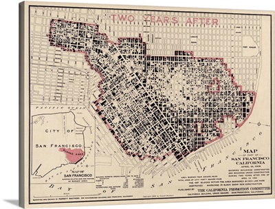 Map of Part of San Francisco after the fire of 1906, 1908
