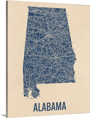 Vintage Alabama Road Map 1