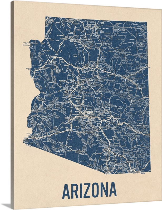 Vintage Arizona Road Map 1 Wall Art, Canvas Prints, Framed Prints, Wall ...