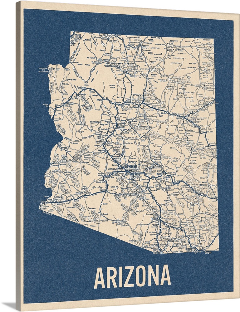 Vintage Arizona Road Map 2