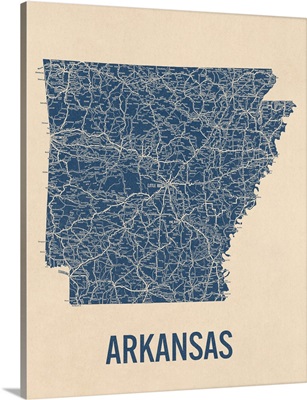 Vintage Arkansas Road Map 1