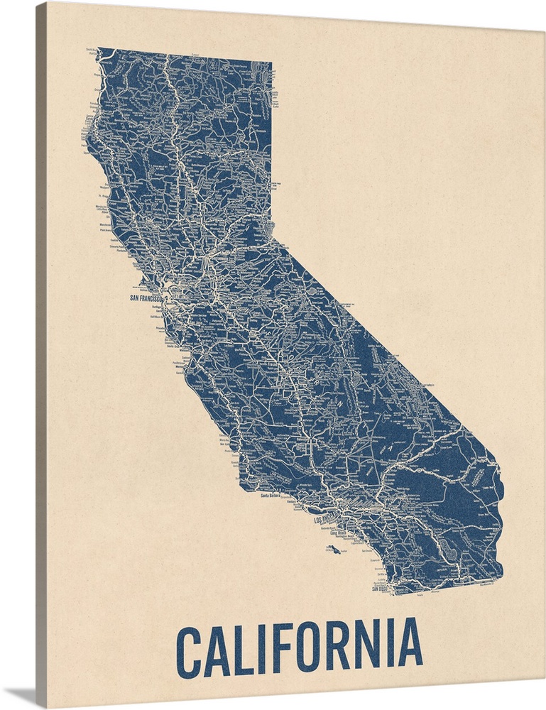 Vintage California Road Map 1