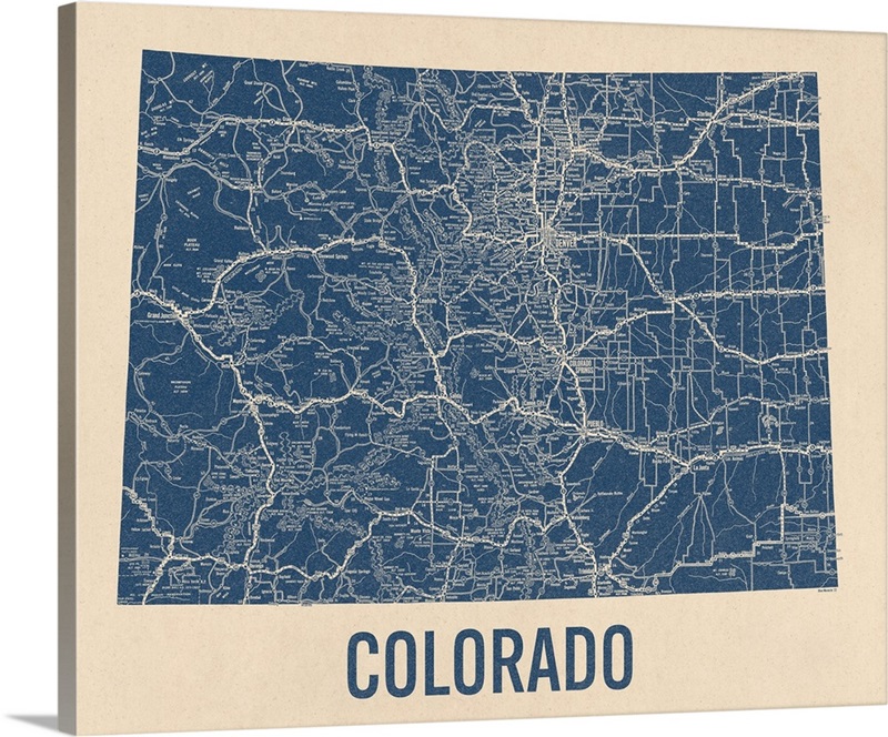 Vintage Colorado Road Map 1 | Great Big Canvas