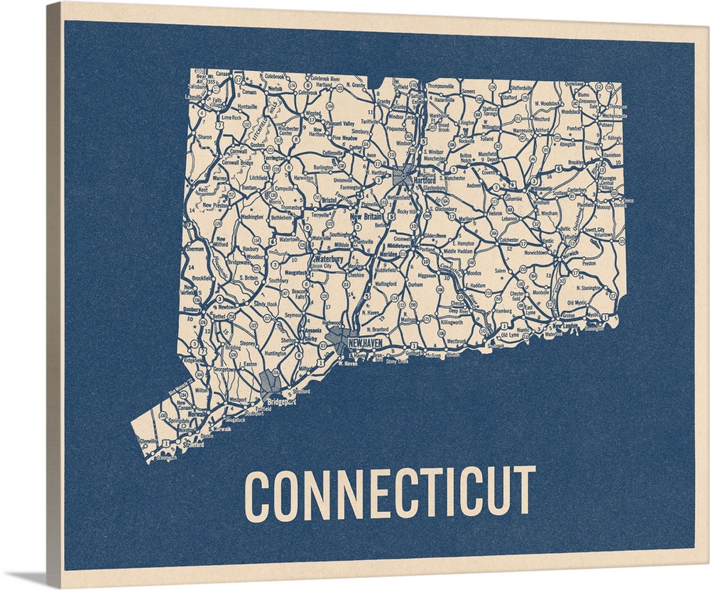 Vintage Connecticut Road Map 2
