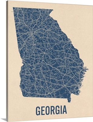 Vintage Georgia Road Map 1