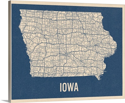 Vintage Iowa Road Map 2