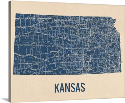 Vintage Kansas Road Map 1