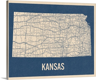 Vintage Kansas Road Map 2