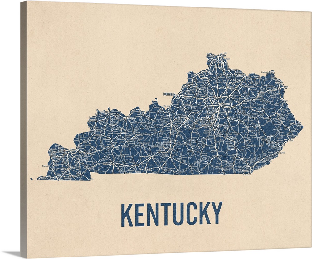 Louisville, Kentucky Street Map Print