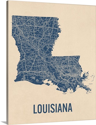 Vintage Louisiana Road Map 1