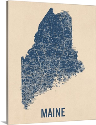 Vintage Maine Road Map 1