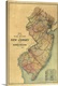 image thumbnail of Large vertical vintage map of the New Jersey Rail Roads in 1887.  The background has a rough, parchment appearance.