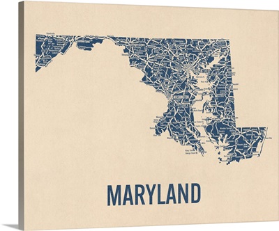 Vintage Maryland Road Map 1
