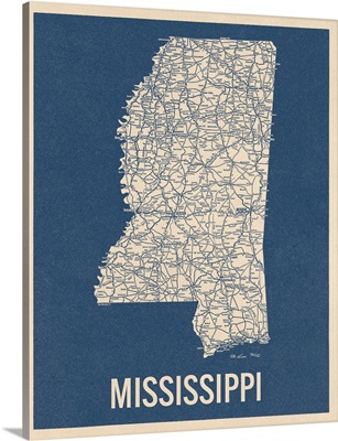 Vintage Mississippi Road Map 2