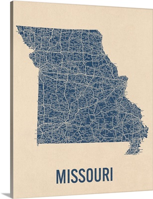 Vintage Missouri Road Map 1