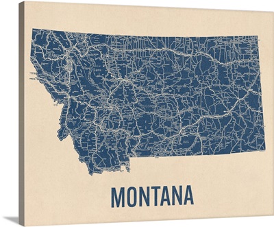 Vintage Montana Road Map 1