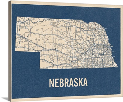 Vintage Nebraska Road Map 2