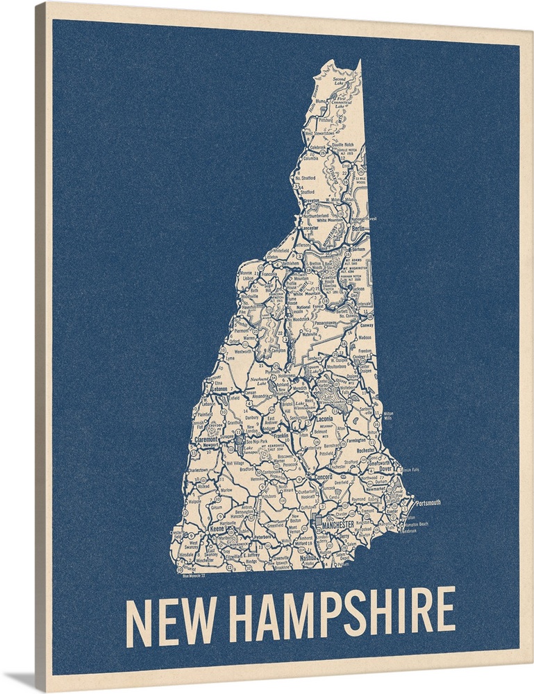 Vintage New Hampshire Road Map 2