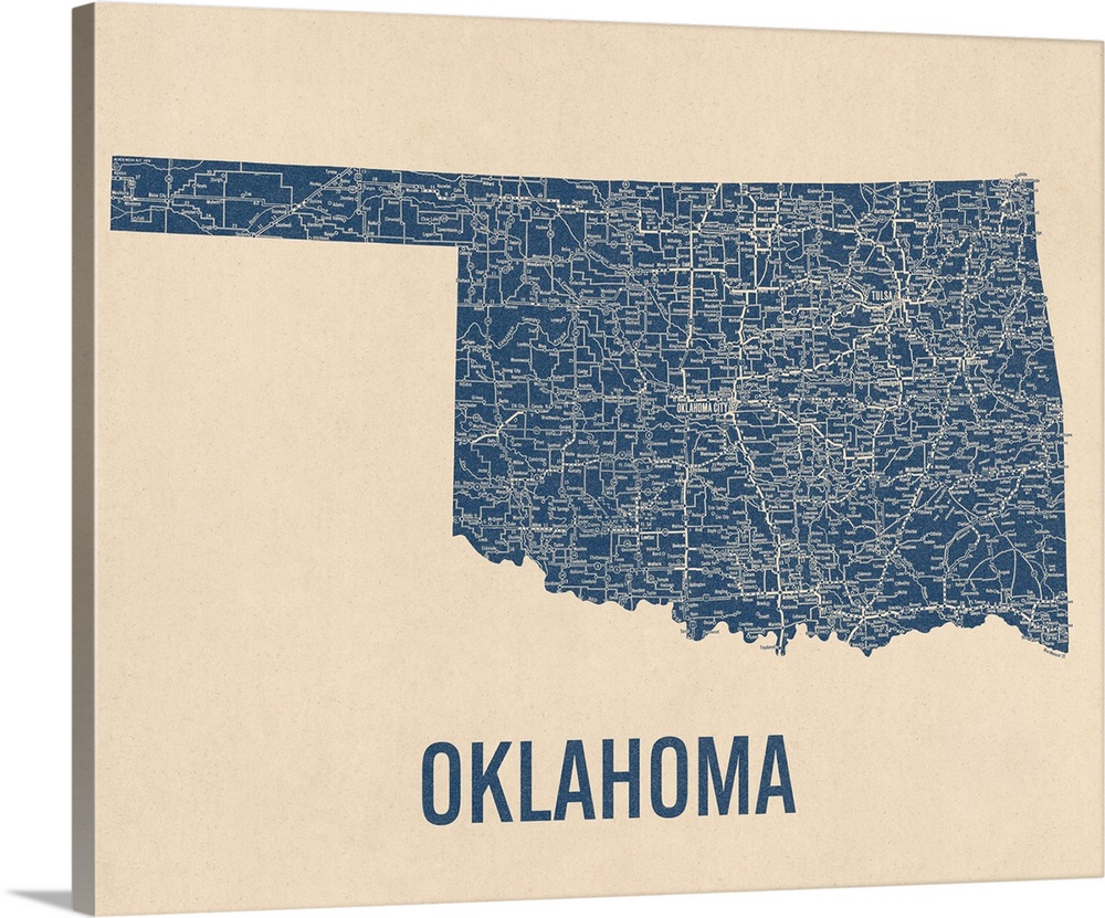 Vintage Oklahoma Road Map 1