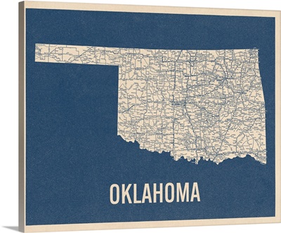 Vintage Oklahoma Road Map 2