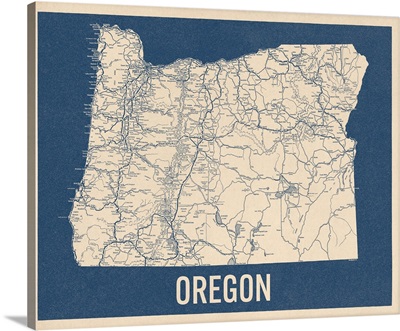 Vintage Oregon Road Map 2