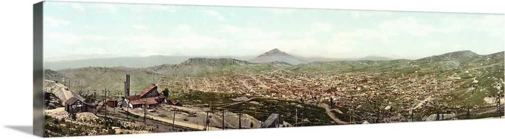 Vintage Panoramic Photograph of Cripple Creek, Colorado